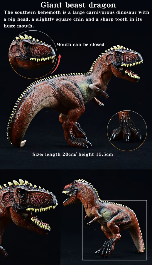 XIALIBAOMOWAN Jurassic Giganotosaurus Tyrannosaurus Dinosaurier Actionfigur, mit offenem Maul - Bild 3