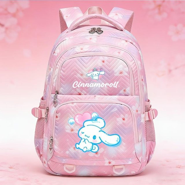 3-teiliges Schulrucksack-Set in Pink aus Oxford-Stoff mit großem Fassungsvermögen inklusive Federmäppchen und Schultergurt - Bild 1