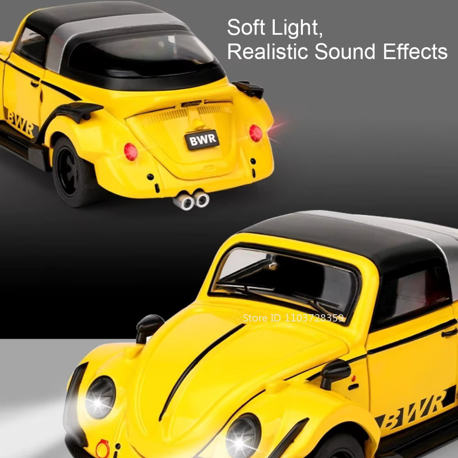 RMZ city Käfer Auto Miniaturmodell, 1:32, mit Licht und Sound, Rückziehfunktion - Bild 3