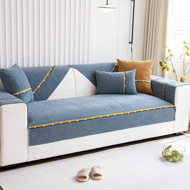 Simplic Universal Chenille Sofaschutzbezug Super Six, Blau, B: 70 cm, H: 50 cm - Bild 1