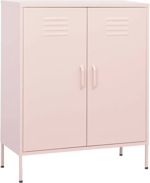 DELUKE Sideboard KEVI Metallschrank aus Stahl in Rosa, B/T/H: 80 x 35 x 101,5 cm - Bild 1