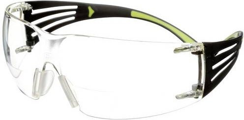 3M SecureFit SF400 Schutzbrille mit Korrekturglas +2,00, Farbe Grün/Schwarz, klare Scheiben, EN 166 - Bild 1