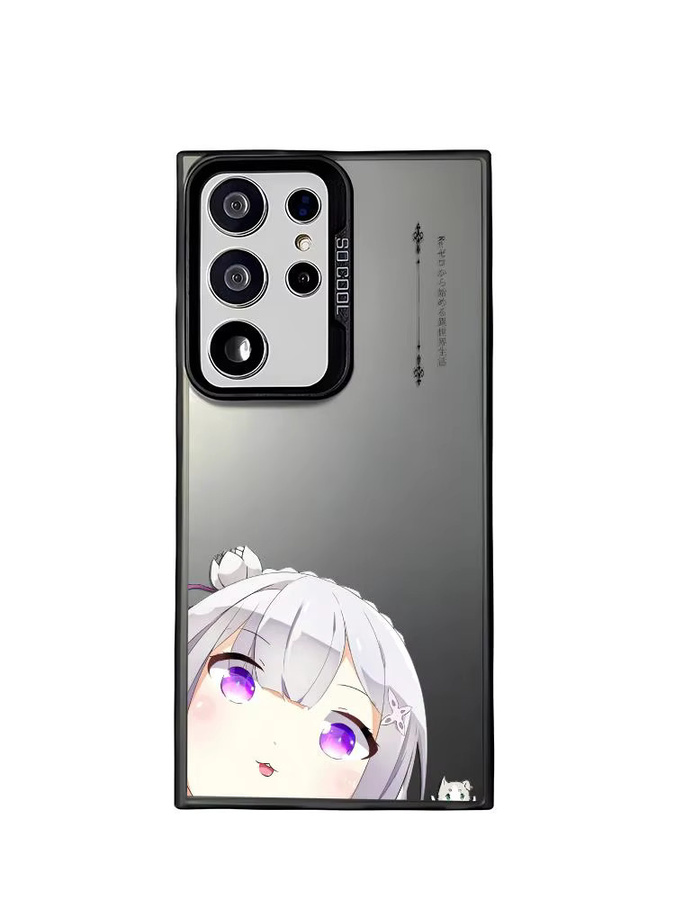 Silikon Handyhülle im Japan Anime Design für Samsung Galaxy S25 S24 S23 S22 S21 S20 Ultra in Silber und Weiß - Bild 5