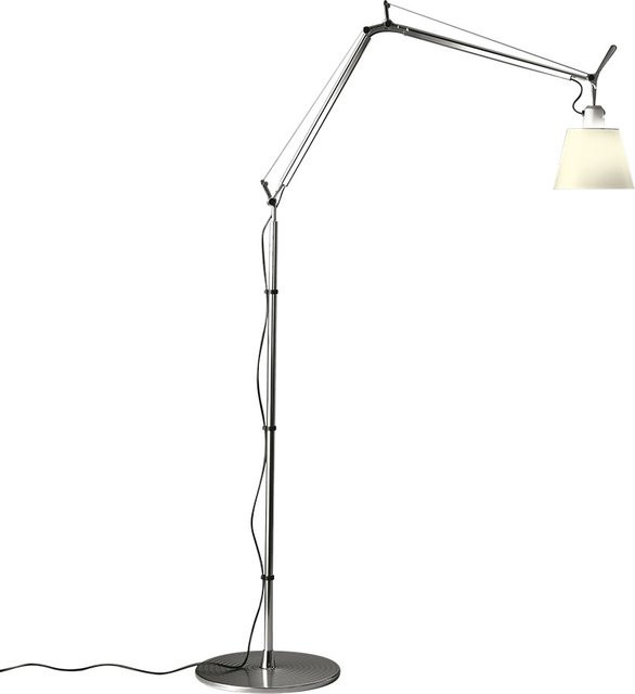 Artemide Tolomeo Basculante Terra Stehleuchte aus Aluminium in Silber mit Pergament-Schirm - Bild 1