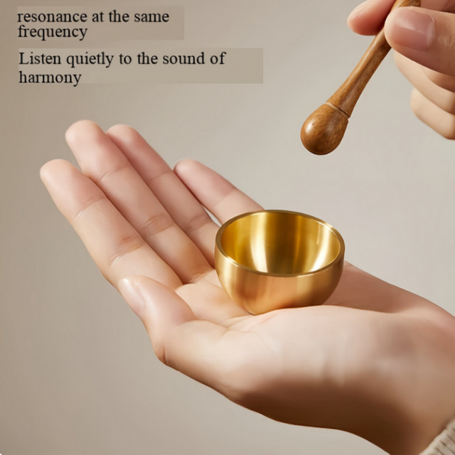 Original Intention Mini Messing-Klangschale in Gold zur Beruhigung und Handtherapie - Bild 1