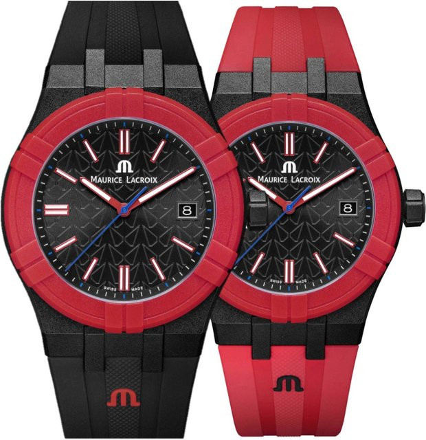 Maurice Lacroix Armbanduhr, Quarz, Silikon, Schwarz, 40 mm, Unisex - Bild 1