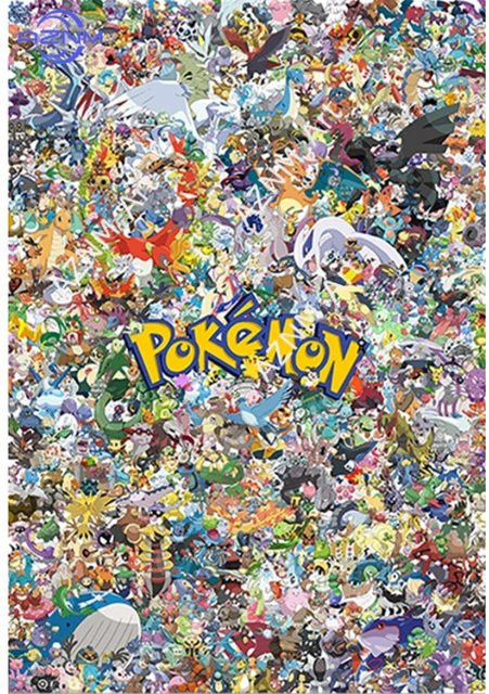 KAYOU Pokemon Anime Wandbild Gengar und Pikachu Aquarell-Leinwandgemälde in Mehrfarbig für die Kinderzimmer-Dekoration - Bild 1