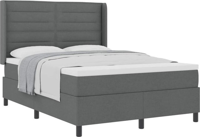 vidaXL Boxspringbett mit Matratze in Grau, B/T/H: 160 x 200 x 118 cm (Höhe: 163 cm) - Bild 1