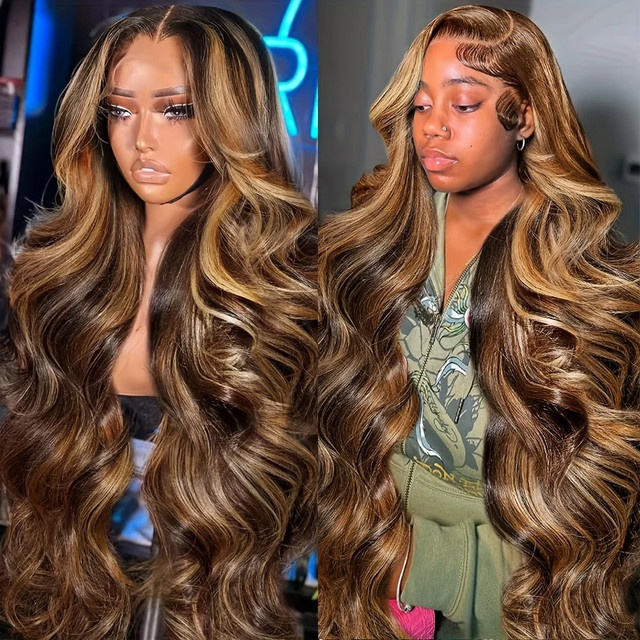 Mamushow Echthaarperücke Body Wave, Honigblond, 40-46 Zoll, Damen - Bild 1