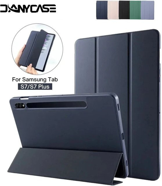 Samsung Tablet Hülle mit Stiftschlitzabdeckung für Tab S6 Lite, S7, S8, S9, S10 Serie und A9 Plus, Blau und Pink - Bild 1