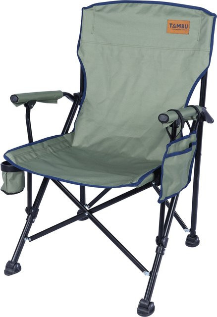 TAMBU Campingstuhl NADIRA faltbar in Grün mit Getränkehalter und Tasche, belastbar bis 120 kg - Bild 1
