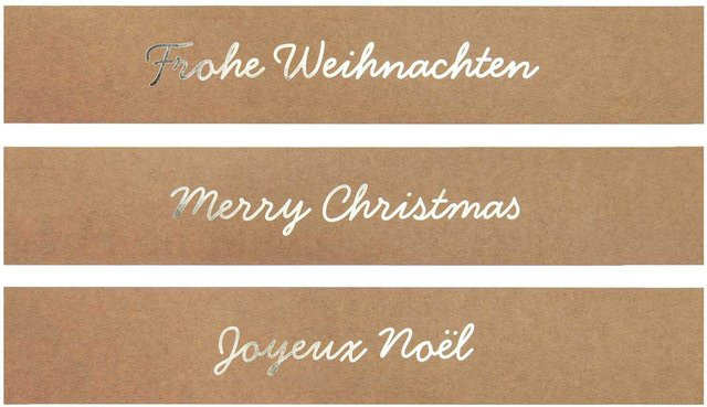 Rico Design Paper Poetry Weihnachtliche Papierstreifen aus Kraftpapier, 3 Stück, B: 7 cm, L: 42 cm - Bild 1