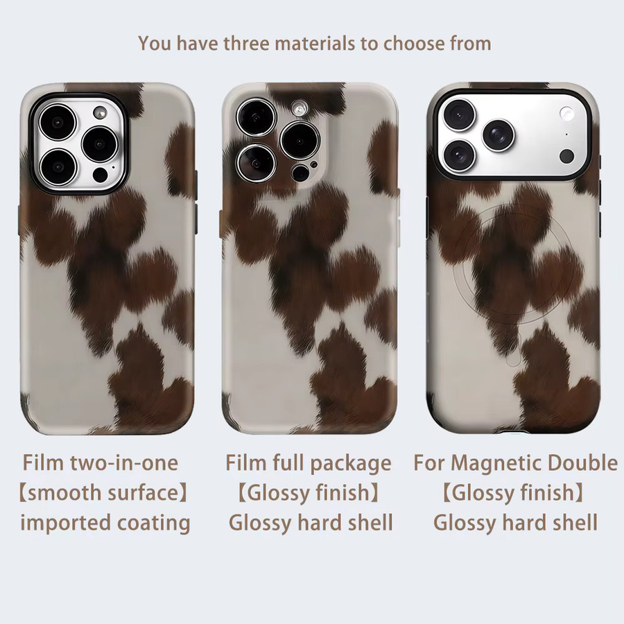 Potdemiel Handyhülle mit Magnetfunktion in Braun für iPhone 17 16 15 14 13 Pro Max Plus mit Fell-Optik und robuster Doppel-Schicht-Konstruktion - Bild 2
