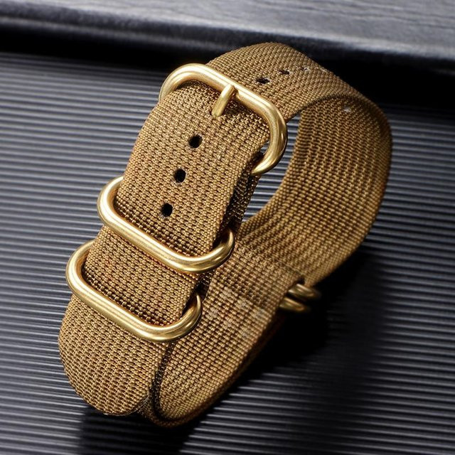TolTales Uhrenarmband Textil/NATO, Gold, Unisex, 18mm - Bild 1