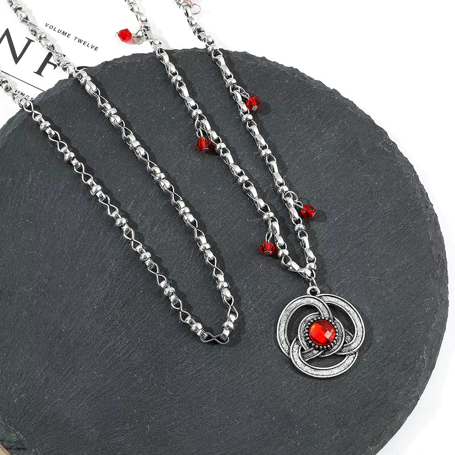 TAKARA TOMY Halskette, Rubin, Silber, Unisex - Bild 3