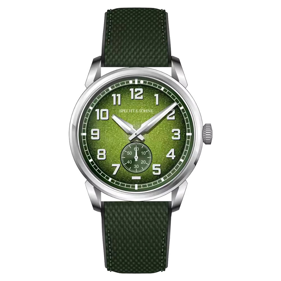 Specht & Söhne Armbanduhr, Automatik, Edelstahl, Grün, Kautschukarmband, 38 mm, Herren - Bild 2