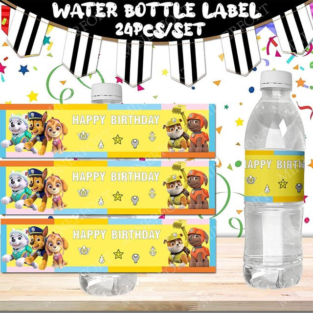 Paw Patrol Wasserflaschen-Etikettenaufkleber, Dekoration, DIY-Puzzle - Bild 1