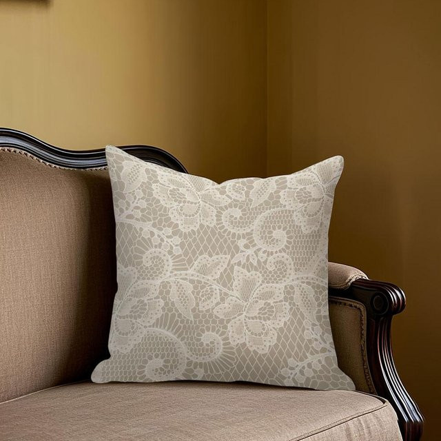 Potdemiel Jacquard Kissenbezug mit floralem Muster in Elfenbein, B/B/H: 40 x 40 x 0 cm - Bild 1