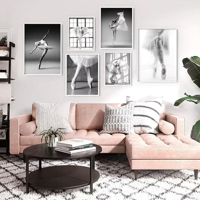 Potdemiel Leinwandgemälde Ballerina Schwarz-Weiß Modernes Wandbild Ballett-Mädchen als Wandkunst für dein Wohnzimmer - Bild 2