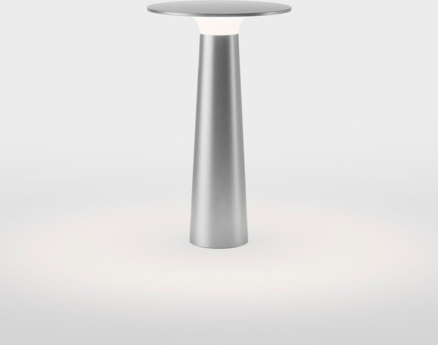 Lix LED-Tischleuchte Silber dimmbar mit Akku und Steckernetzteil IP44 - Bild 1