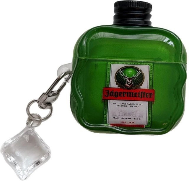 Prank Jäger Bier Ohrhörerhülle für Apple AirPods Pro 2/3, AirPods 4 und AirPods 1/2 Generation, Farbe: Schwarz - Bild 1
