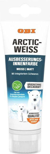 OBI Wandfarbe Arcticweiss Weiß Matt 100 ml - Bild 1