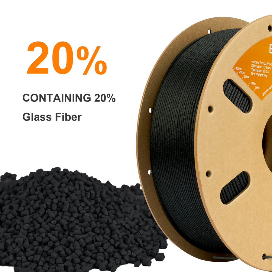 ERYONE Glasfaser PA12 Filament Polyamid Schwarz 1,75mm für FDM-3D-Drucker - Bild 2