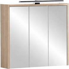 Schildmeyer LED-Spiegelschrank Piazza in Eiche hell braun mit integrierter Beleuchtung, B/H/T: 65 x 62,7 x 16 cm - Bild 1