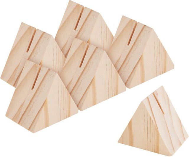 VBS Kartenhalter Dreieck aus Naturholz in Beige - Bild 1