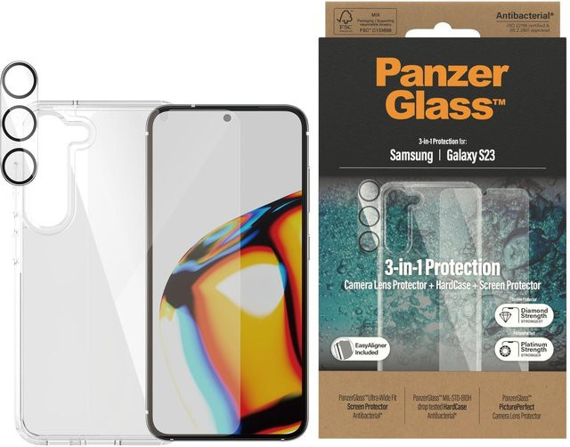 PanzerGlass 3-in-1 Schutz-Set für Samsung Galaxy S23, Transparent - Bild 2