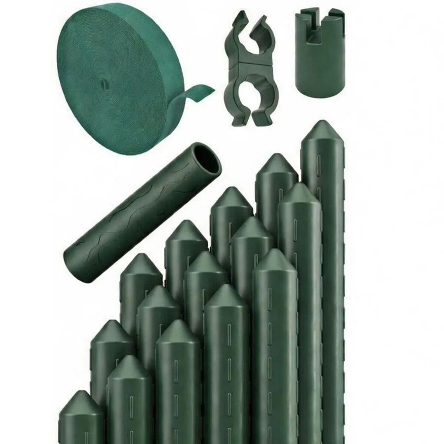 TTL GARDEN Rankstäbe 15er Set Grün, Kunststoffbeschichtet mit Stahlkern, Höhe: 180 cm, Durchmesser: 16 mm, Rankhilfe für Garten, Hochbeet und Gewächshaus - Bild 2