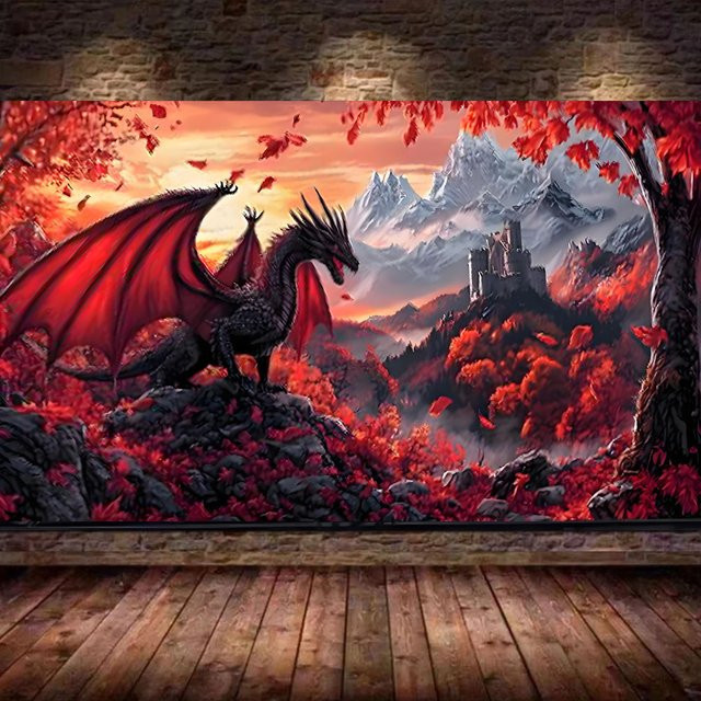 Mrs.Guo Drachen-Fantasie-Schloss Diamant-Malerei-Set, Fantasy, Bunt / Mehrfarbig - Bild 1