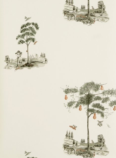 Andrew Martin Tapete Pear Tree in Graphite im Toile-de-Jouy Design aus Vlies - Bild 1