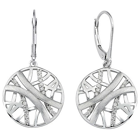 Colfem Ohrhänger 925 Silber, mattiert, 32 Zirkonia, Damen - Bild 1