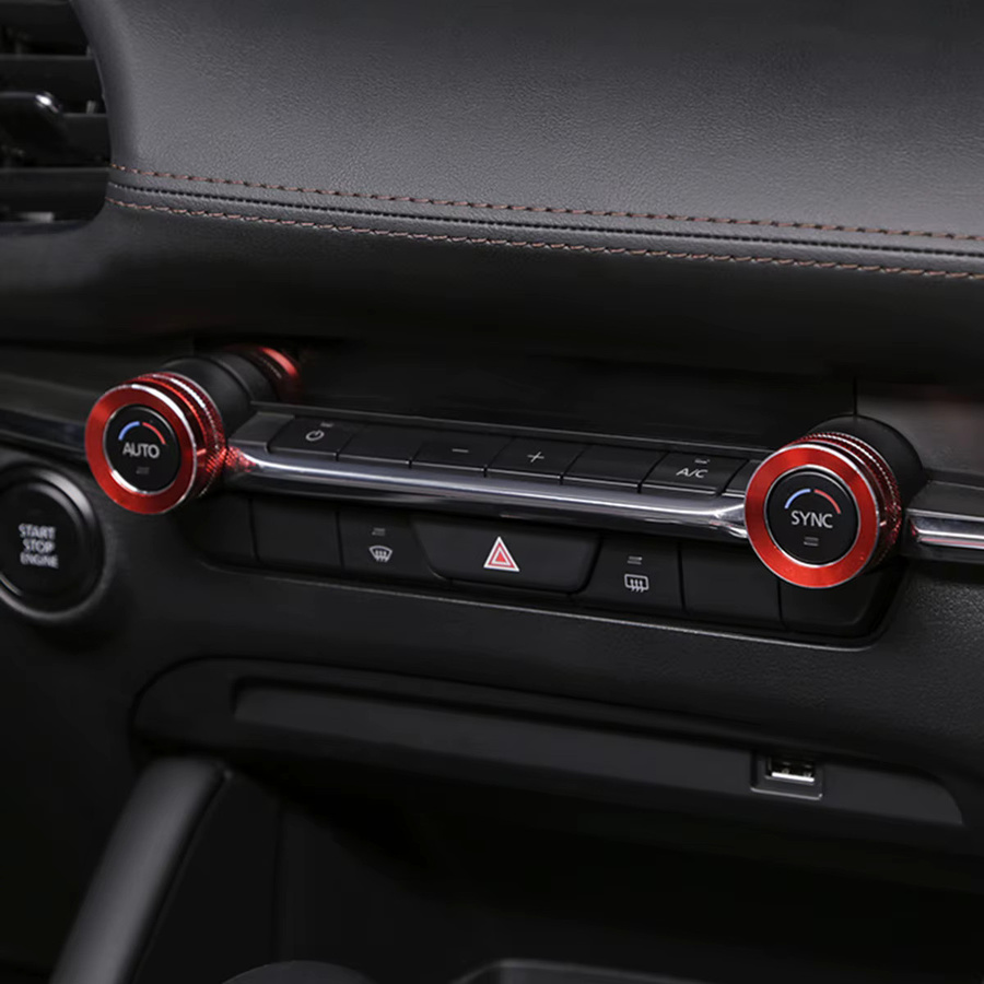 Klimaanlage Knopf Abdeckung Ring Trim Aufkleber für Mazda 3 Axela CX-30 Artez 2014-2016 Auto Styling Zubehör - Bild 3