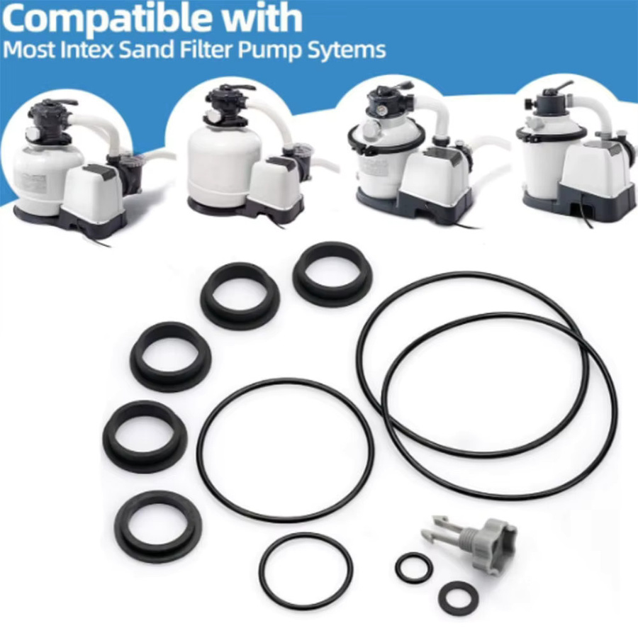 Intex Ersatzteile Dichtungssatz für Sandfilter-Pumpen, Schwarz - Bild 2