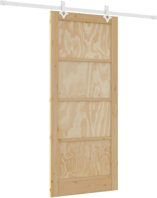 vidaXL Schiebetür modern in Natur und Weiß mit Holzoptik, B: 86 cm, H: 198,5 cm - Bild 1