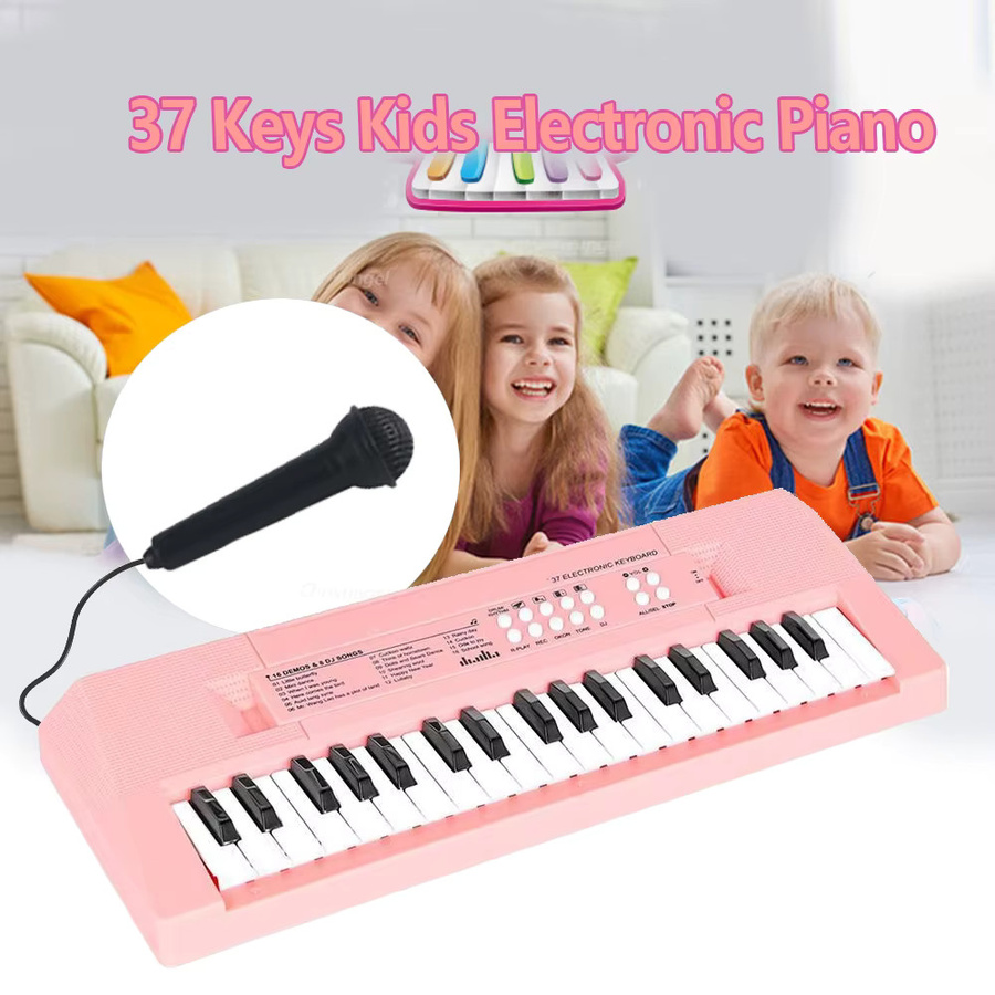 Chriyungel 37-Tasten-Klavier, elektronische Tastatur mit Mikrofon, Lernspielzeug - Bild 2