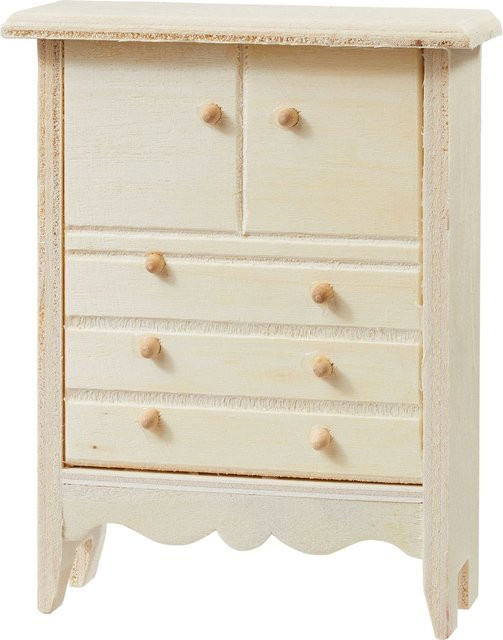 HobbyFun Miniatur Highboard aus Holz in Beige - Bild 1