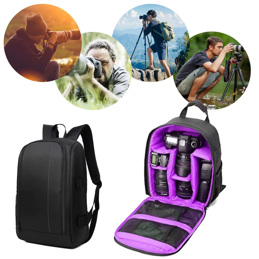 Wasserdichter Sony Outdoor Kamera Rucksack für DSLR in Lila - Bild 3