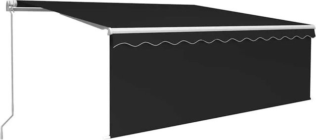 vidaXL Markise manuell einziehbar mit Rollo und LED in Anthrazit, B: 450 cm, H: 300 cm - Bild 1