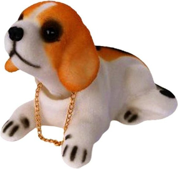 Rui Di Auto-Ornamente mit Kopfschüttel-Funktion Husky Beagle Bernhardiner Schäferhund und Ente als Dekoration für dein Auto-Interieur in Weiß - Bild 1