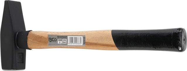 BGS Schlosserhammer mit Hickory-Stiel in Schwarz, 1000 g - Bild 1