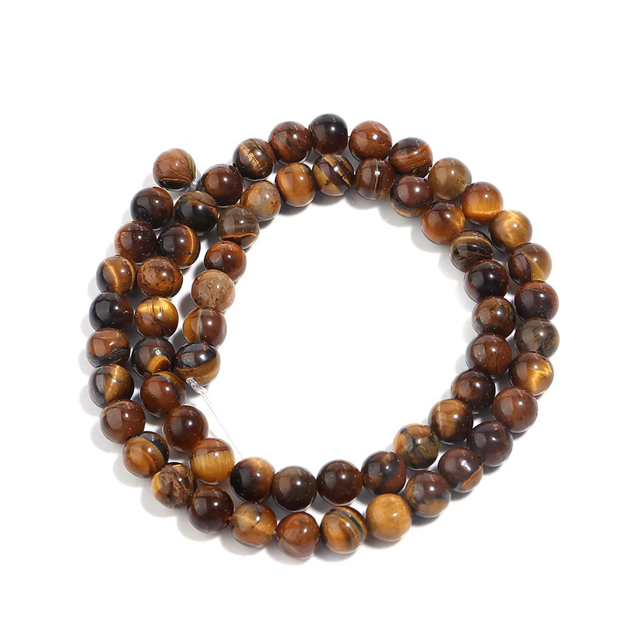 louleur Perlen Tigerauge, Gelb, Runde Perlen, Unisex - Bild 5