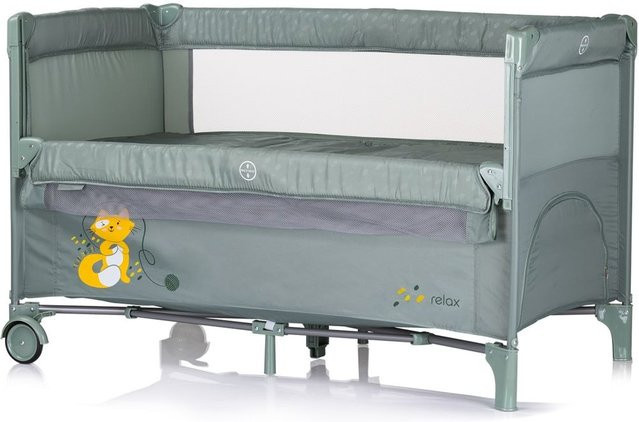 Chipolino Reisebett Relax mit 2 Ebenen, absenkbarer Vorderseite und Seiteneingang in Hellgrün - Bild 1
