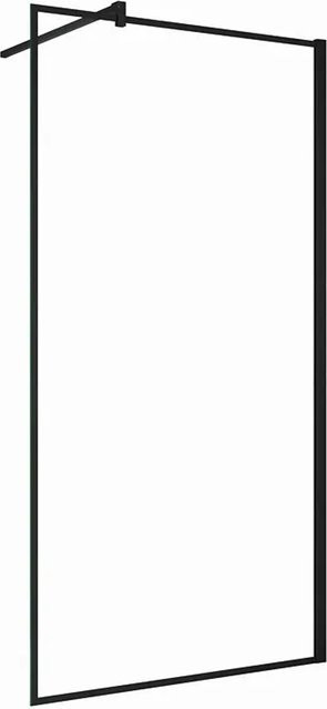 Duschparadies Walk-in Duschabtrennung aus 8mm Nano Glas mit Stabilisator, Schwarz, B: 140 cm, H: 200 cm - Bild 1