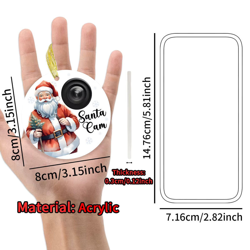 Santa Cam Weihnachtsmann Hängeornament aus Kunststoff in Mehrfarbig für Weihnachtsbaum und Dekoration - Bild 2