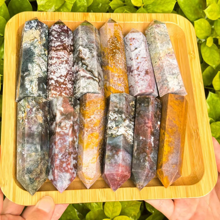 CrystalHola Natürlicher Ozeanjaspis-Spitze in Mehrfarbig als dekoratives Mineralogisches Exemplar - Bild 2