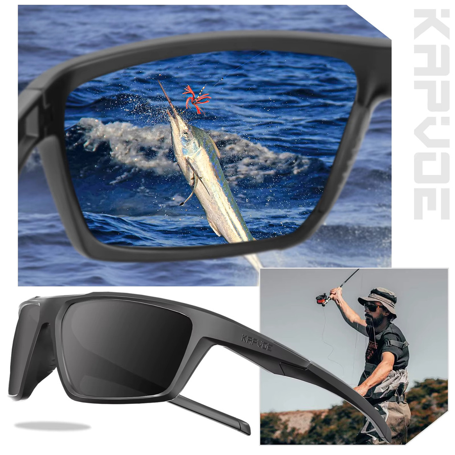 KAPVOE Sonnenbrille, polarisiert, Vollrand, Kunststoff, black - Bild 3