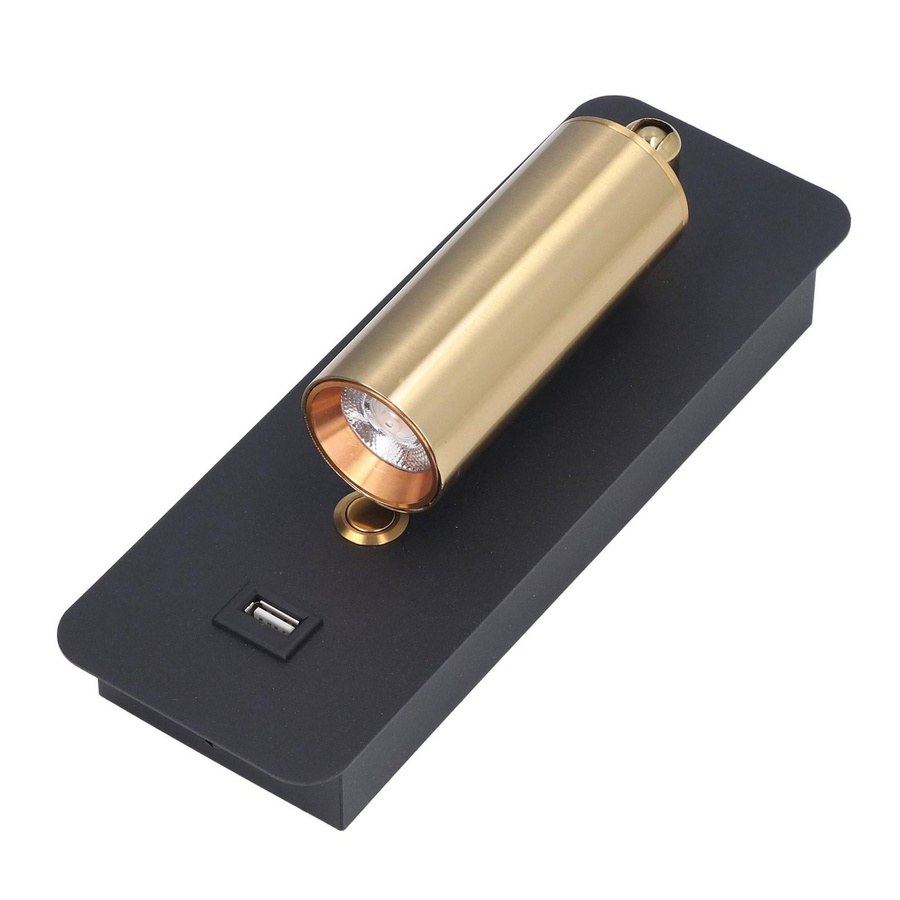 Tomshine Minimalistische LED Wandleuchte mit USB-Ladefunktion und Schalter in Schwarz und Gold - Bild 4